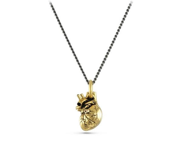 Small Anatomical Heart Necklace Gold (Lost Apostle)