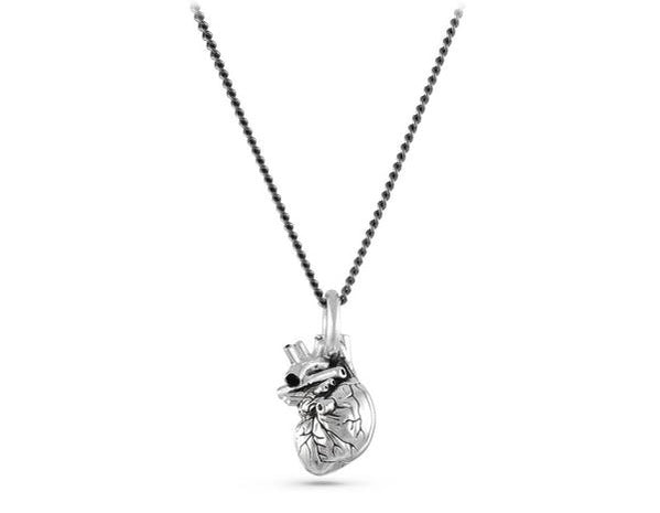 Small Anatomical Heart Necklace Silver (Lost Apostle)