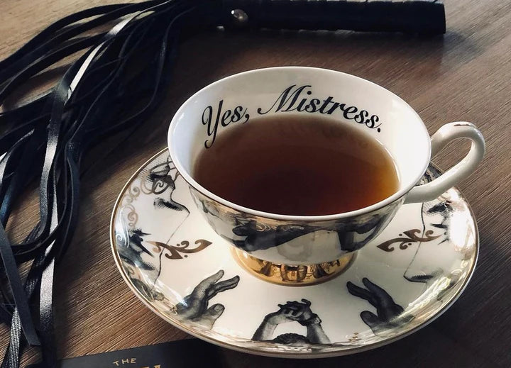 Miss Havisham Yes Mistress Tea Cup + Saucer