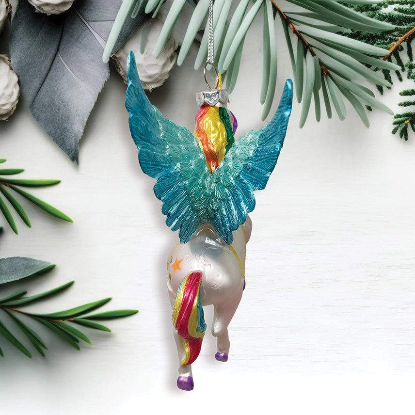 Unicorn Glass Christmas Ornament