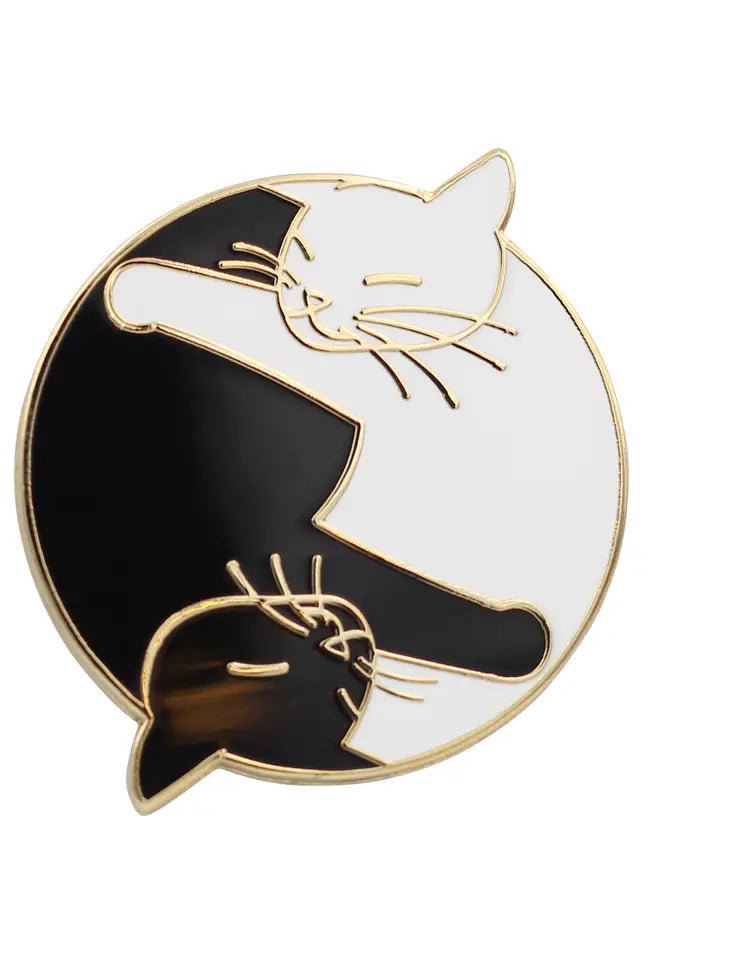 Yin Yang Cat Pin