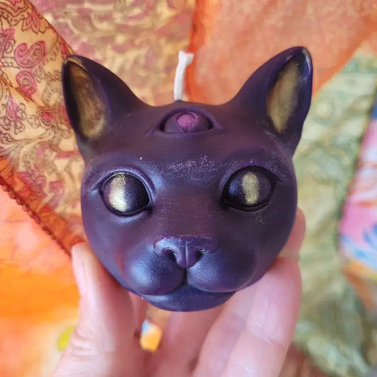 All Seeing Cat Candle