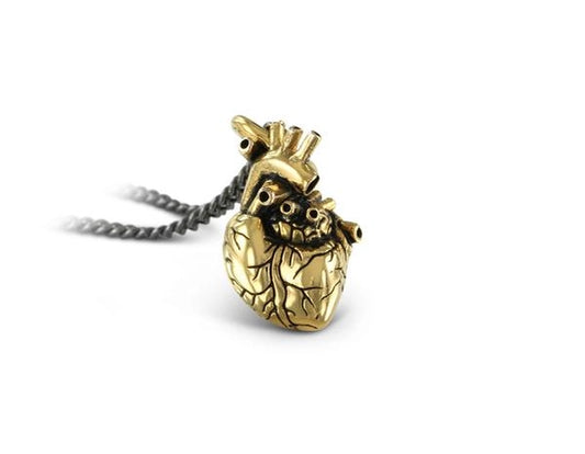 Small Anatomical Heart Necklace Gold (Lost Apostle)