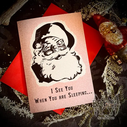 Creepy Vintage Santa Card