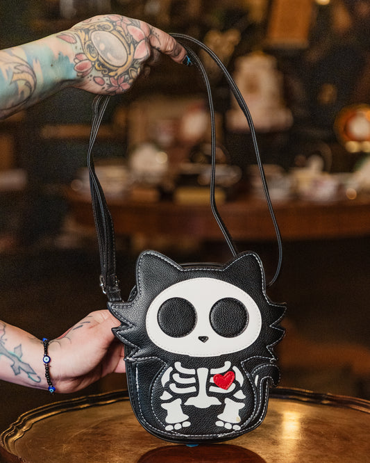 Sugar Skull Cat Crossbody Bag