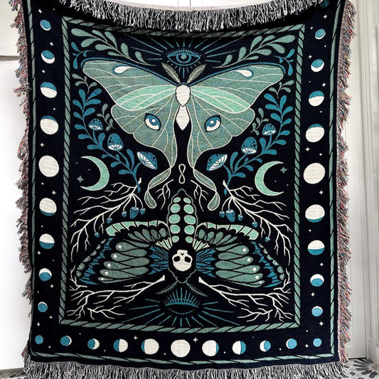 Moths Woven Throw Blanket (Multiple Sizes)