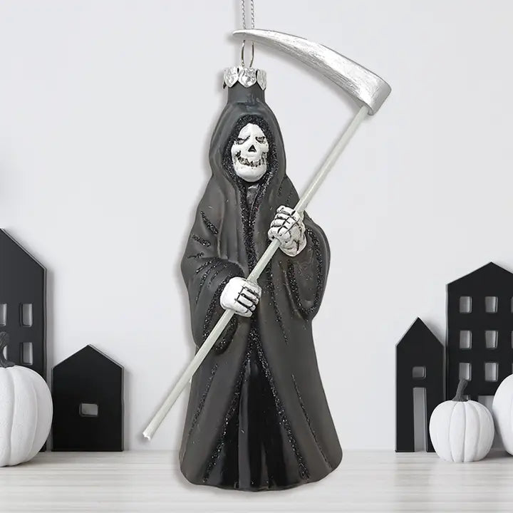 Grim Reaper Glass Christmas Ornament