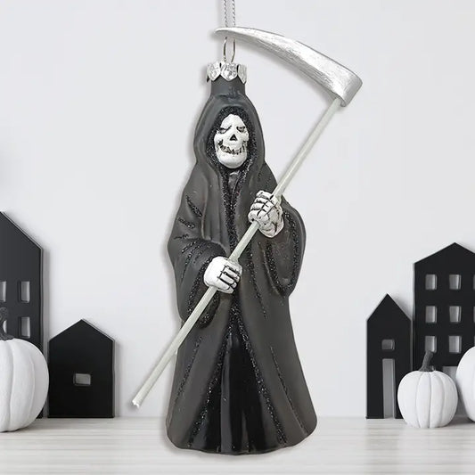 Grim Reaper Glass Christmas Ornament