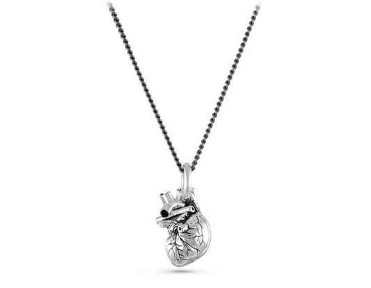 Small Anatomical Heart Necklace Silver (Lost Apostle)