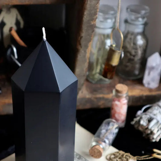 Crystal Point Candle - Black